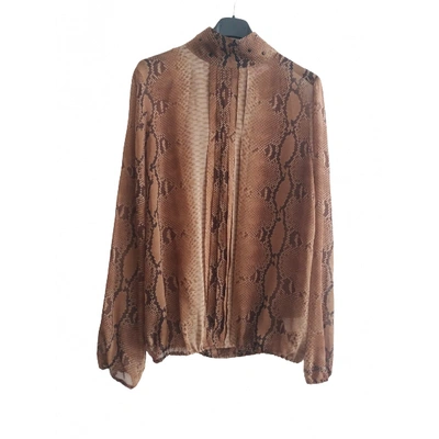 Pre-owned Blumarine Silk Blouse In Brown