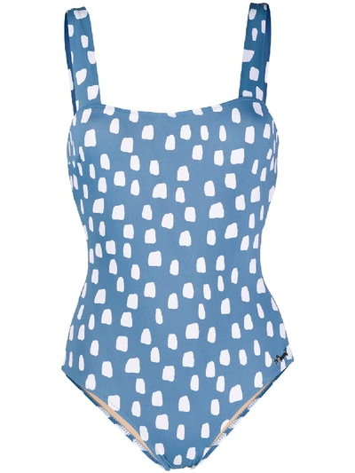 Emmanuela Swimwear Selma Printed Swimsuit In Blue