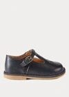 Polo Ralph Lauren School T-strap Leather In Navy Leather