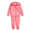 Polo Ralph Lauren Babies' French Terry Hoodie & Pant Set In Lauren Pink