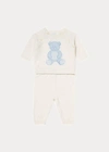 Polo Ralph Lauren Cashmere Sweater & Pant Set In Light Blue