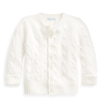 Ralph Lauren Babies' Cable-knit Cashmere Cardigan In Warm White