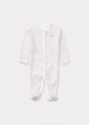 Polo Ralph Lauren Floral Cotton Footed Coverall In White Multi