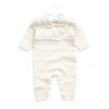 Polo Ralph Lauren Cashmere Knit-collar Coverall In Warm White