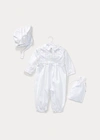 Polo Ralph Lauren Cotton Christening Coverall In White