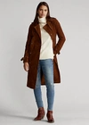 Polo Ralph Lauren Suede Trench Coat In Saxony Brown