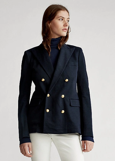 Polo Ralph Lauren Camden Wool Gabardine Double-breasted Jacket In Navy