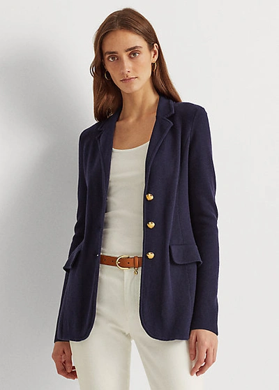 Ralph Lauren Cotton-blend Blazer In Polo Black