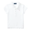 Polo Ralph Lauren Big Girls Stretch Mesh Polo Shirt In White
