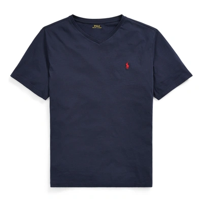 Polo Ralph Lauren Jersey V-neck T-shirt In Ink