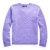 Polo Ralph Lauren Kids' Cable-knit Cashmere Sweater In Hampton Purple