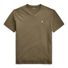 Ralph Lauren Classic Fit V-neck T-shirt In Defender Green/cream