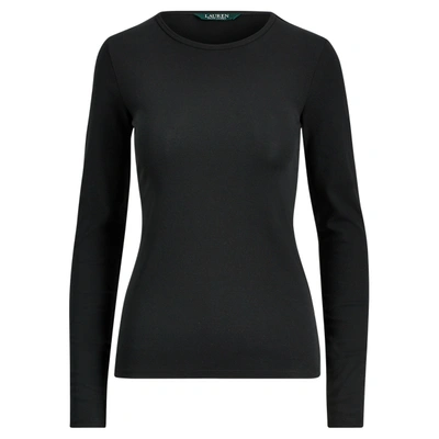Ralph Lauren Cotton-blend Long-sleeve Top In Polo Black