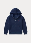Polo Ralph Lauren Cotton Jersey Zipped Hoodie In Black