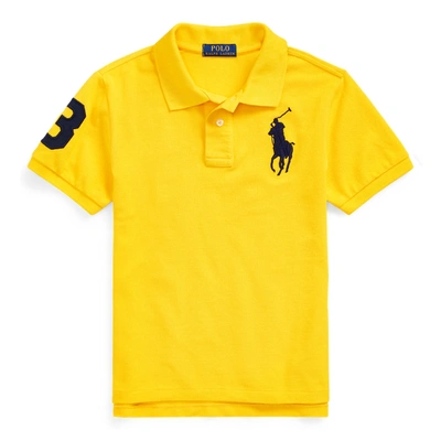 Polo Ralph Lauren Kids' Big Pony Cotton Mesh Polo In Slicker Yellow