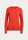Ralph Lauren Cotton-blend Long-sleeve Top In Lauren Navy