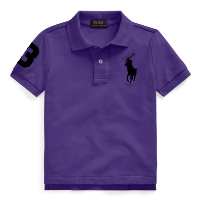 Polo Ralph Lauren Kids' Big Pony Cotton Mesh Polo In Tie Purple