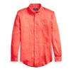Polo Ralph Lauren Lightweight Linen Shirt In Racing Red