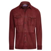 Ralph Lauren Suede Overshirt In Burgundy