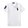 Polo Ralph Lauren Kids' Big Pony Cotton Mesh Polo Shirt In White