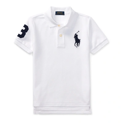 Polo Ralph Lauren Big Pony Cotton Mesh Polo Shirt In White