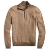 Ralph Lauren Cashmere Quarter-zip Sweater In Taupe Melange