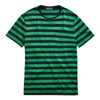 Ralph Lauren Striped Lisle T-shirt In Green/navy