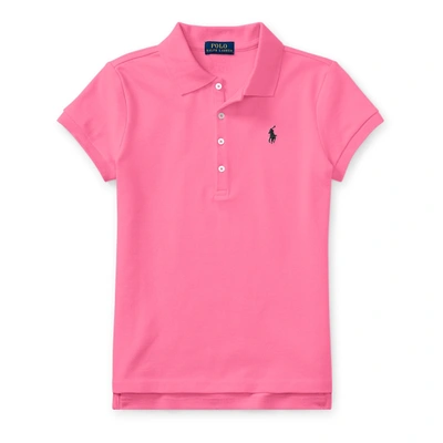 Polo Ralph Lauren Kids' Big Girls Stretch Mesh Polo Shirt In Baja Pink
