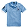 Polo Ralph Lauren Kids' Big Pony Cotton Mesh Polo In Fall Blue