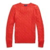 Ralph Lauren Cable-knit Cashmere Sweater In Bright Hibiscus