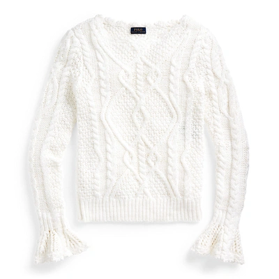Ralph Lauren Aran-knit Sweater In White