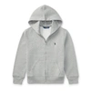 Polo Ralph Lauren Ralph Lauren Boys Dark Sport Heather Kids Logo-embroidered Cotton-fleece Hoody 2-14 Years In Gray