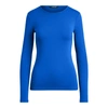 Ralph Lauren Cotton-blend Long-sleeve Top In Blue Glacier