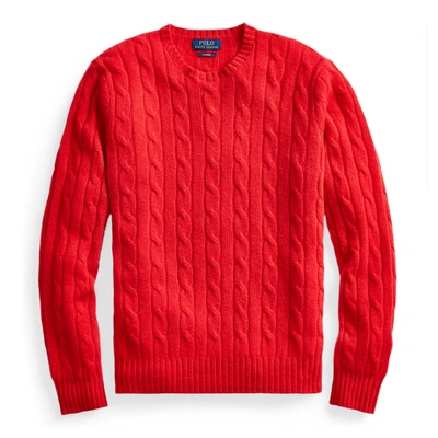 Ralph Lauren Cable-knit Cashmere Sweater In Bonfire Red