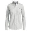 Polo Ralph Lauren Knit Cotton Oxford Shirt In Heather