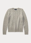 Polo Ralph Lauren Cable-knit Cashmere Sweater In Camel Melange