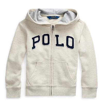 Polo Ralph Lauren Twill Terry Hoodie In New Sand Heather