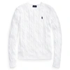 Polo Ralph Lauren Slim Fit Cable-knit Sweater In White