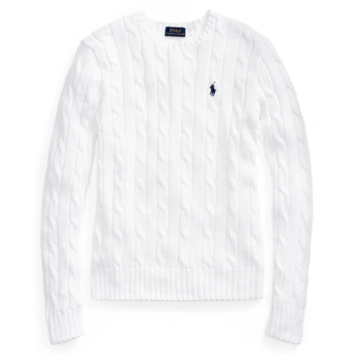 Ralph Lauren Slim Fit Cable-knit Sweater In White