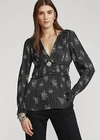 RALPH LAUREN PLEATED ROSE-PRINT BLOUSE,0042996363