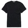 Double Rl Indigo Cotton Crewneck T-shirt In Black Indigo