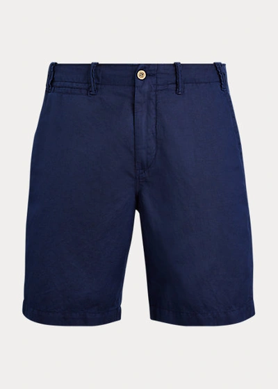 Ralph Lauren 8.5-inch Classic Fit Cotton-linen Short In Blue