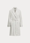 Ralph Lauren Plus Size Hartford Lounge Shawl Collar Knit Robe In Grey