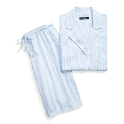 Ralph Lauren Cotton Bermuda Pj Set In Blue Stripe