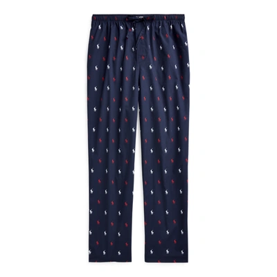 Polo Ralph Lauren Men's Woven Pajama Pants In Cruise Navy,sunfish Yellow Aopp
