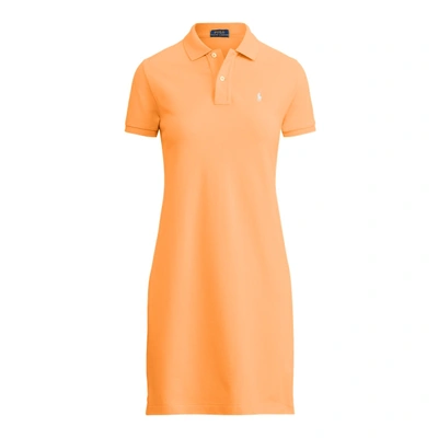 Ralph Lauren Cotton Mesh Polo Dress In Key West Orange
