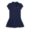 Polo Ralph Lauren Stretch Cotton Mesh Polo Dress In Navy