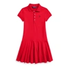 Polo Ralph Lauren Kids' Stretch Mesh Polo Dress In Rl 2000 Red
