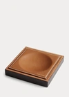 Ralph Lauren Brennan Leather-teak Catchall In Black