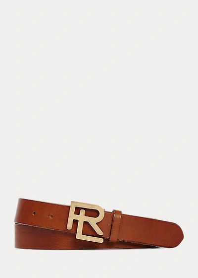 Polo Ralph Lauren Rl Vachetta Leather Belt In Black